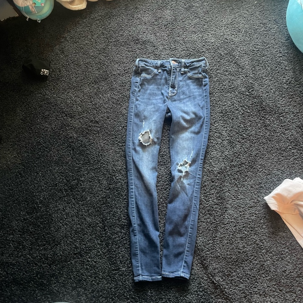 Blue Distressed Women's Jeans